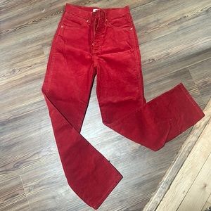 Wrangler red corduroy heritage fit women’s jeans new waist 26